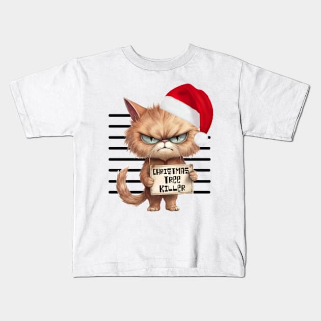 Bad Kitty - Christmas Tree Killer Kids T-Shirt by WebStarCreative